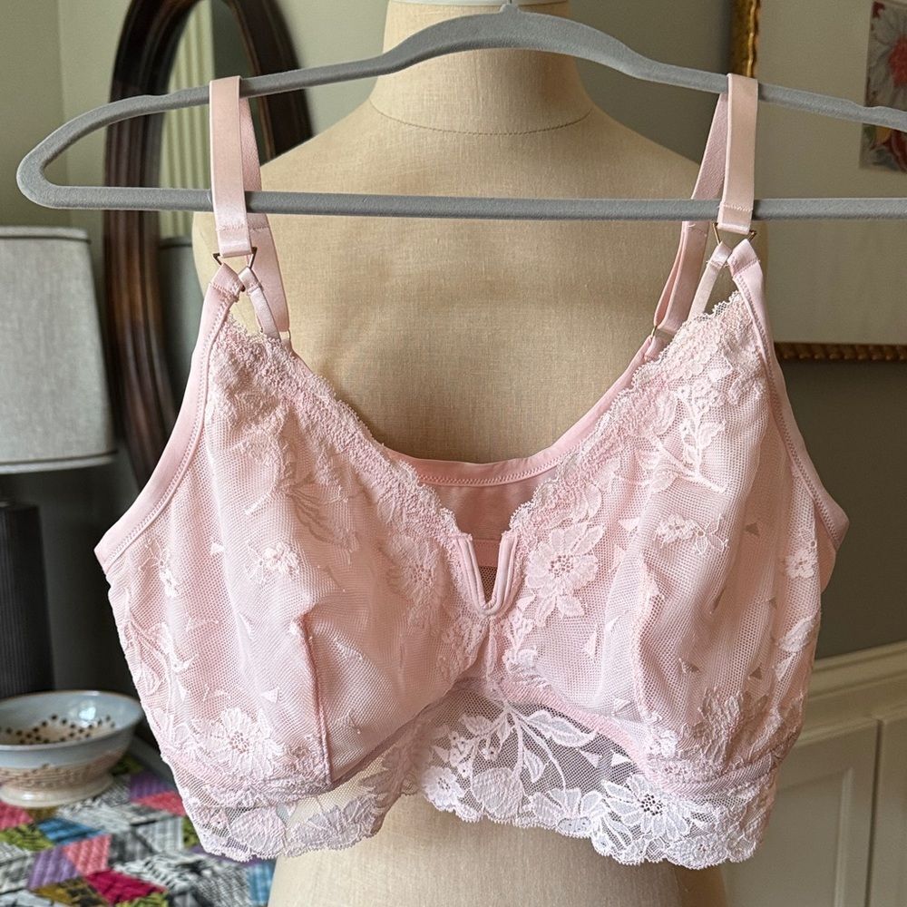 Aerie Lace Bralette in Soft Pink Sz XL
